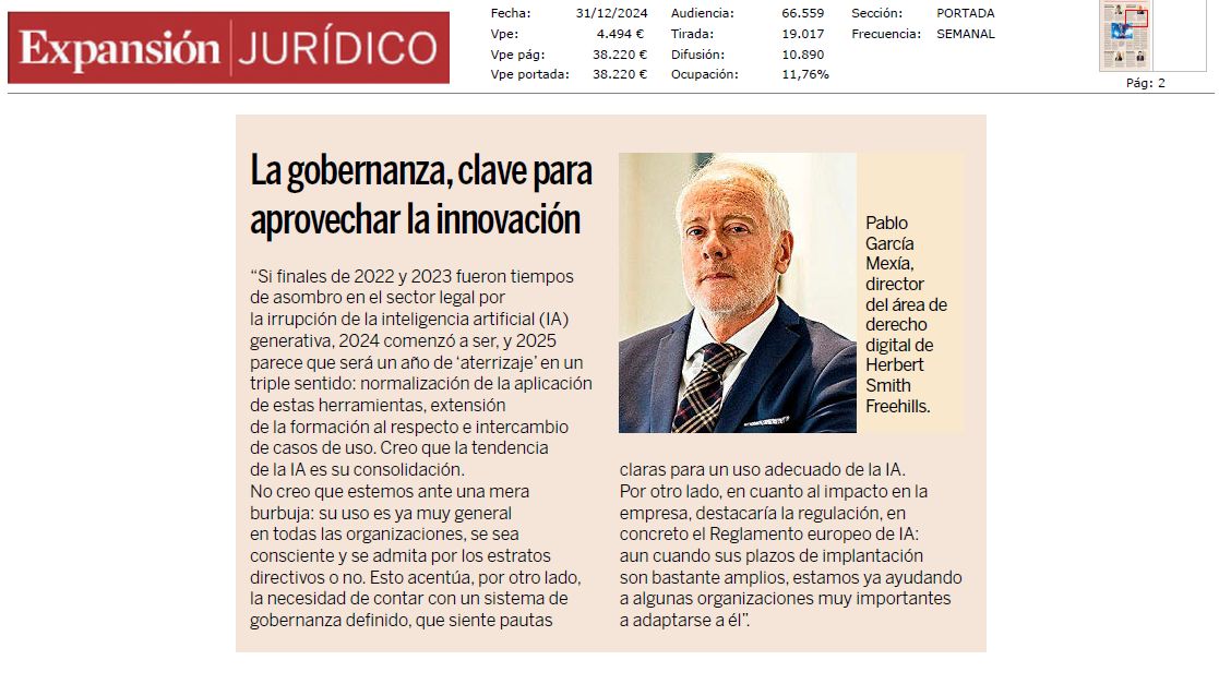 «La gobernanza, clave para aprovechar la IA generativa: un análisis sobre su impacto en las organizaciones en Expansión»